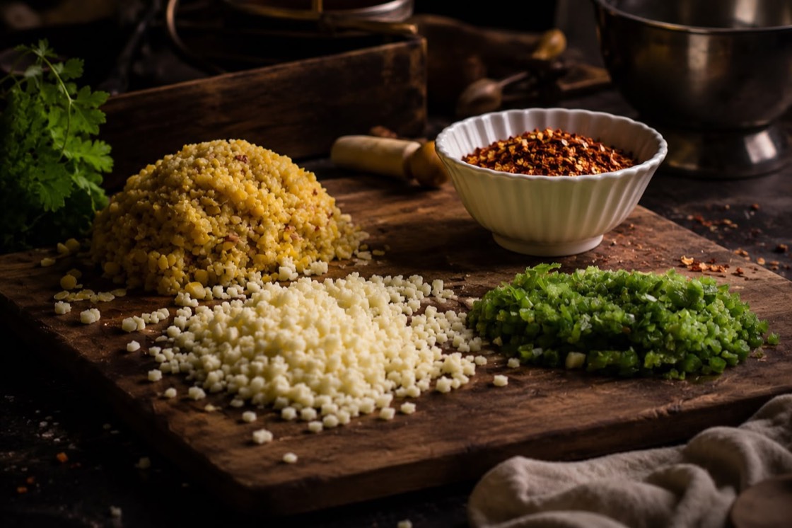 Fresh TAFI dumpling ingredients