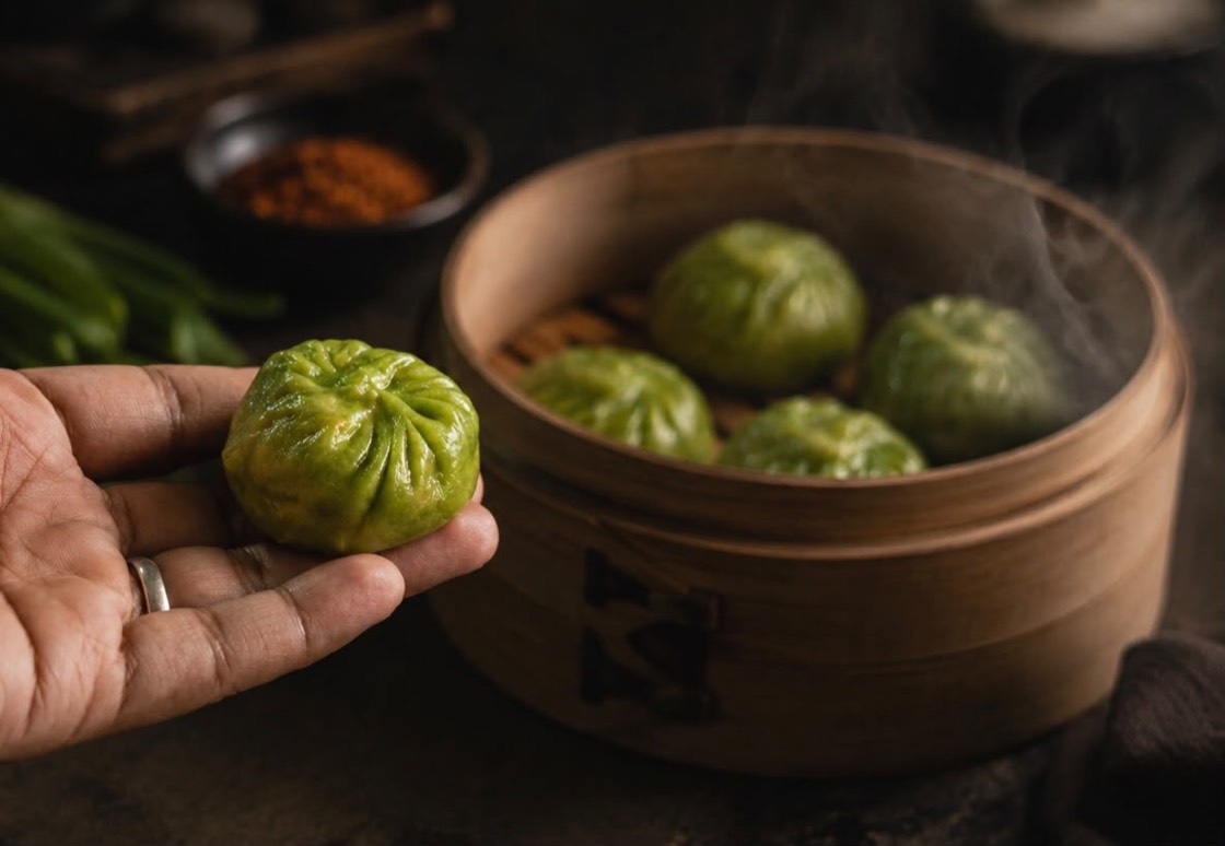 Fresh green TAFI dumpling